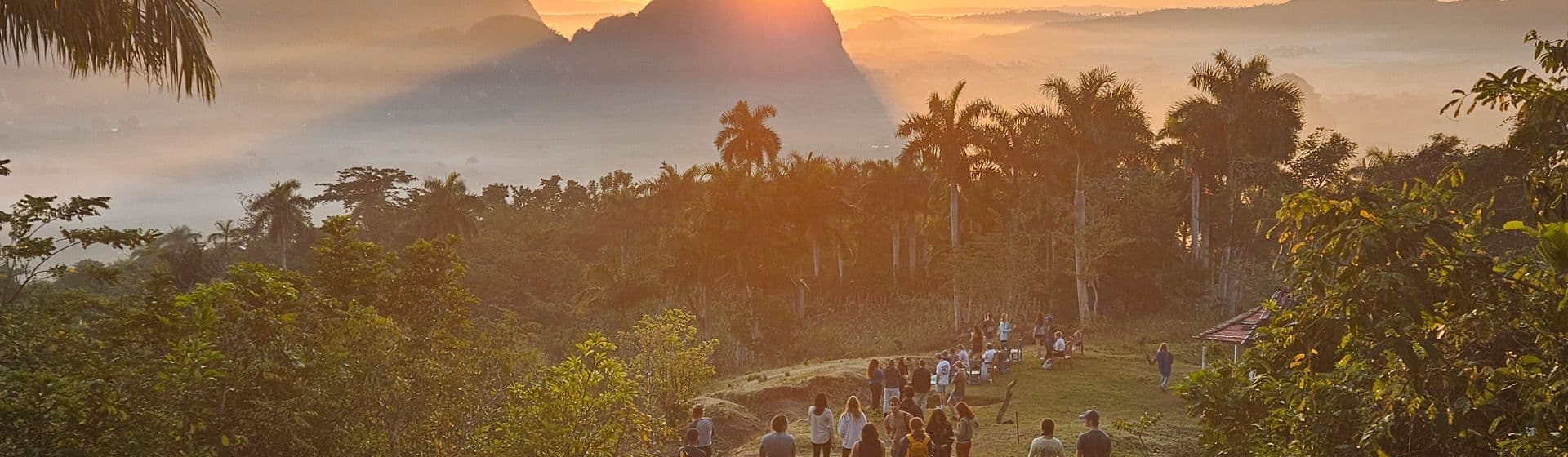 Misty mountain ridges and dense tropical forest rising above the Marbaa' interior in Fanif Municipality, Yap