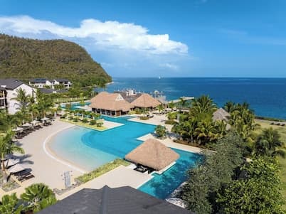 Modern villa accommodations with ocean views in Mahaut, Dominica