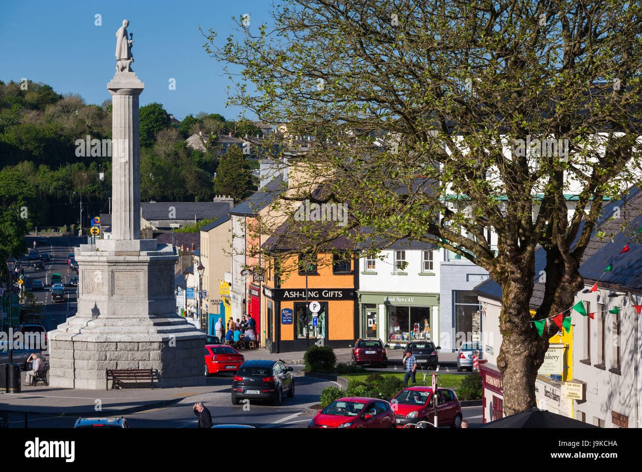 View of the Octagon and Georgian buildings in Westport, County Mayo, Ireland