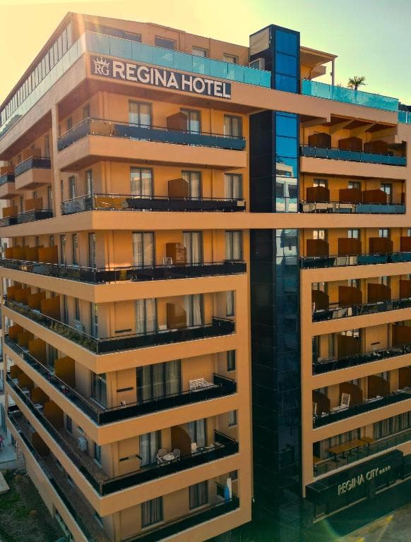 Exterior of Regina City Hotel & SPA in Vlorë, representing the thermal spa architecture of the region
