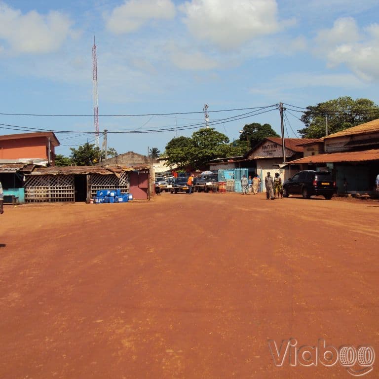 Scenic road trip view through Gabon's rural landscape