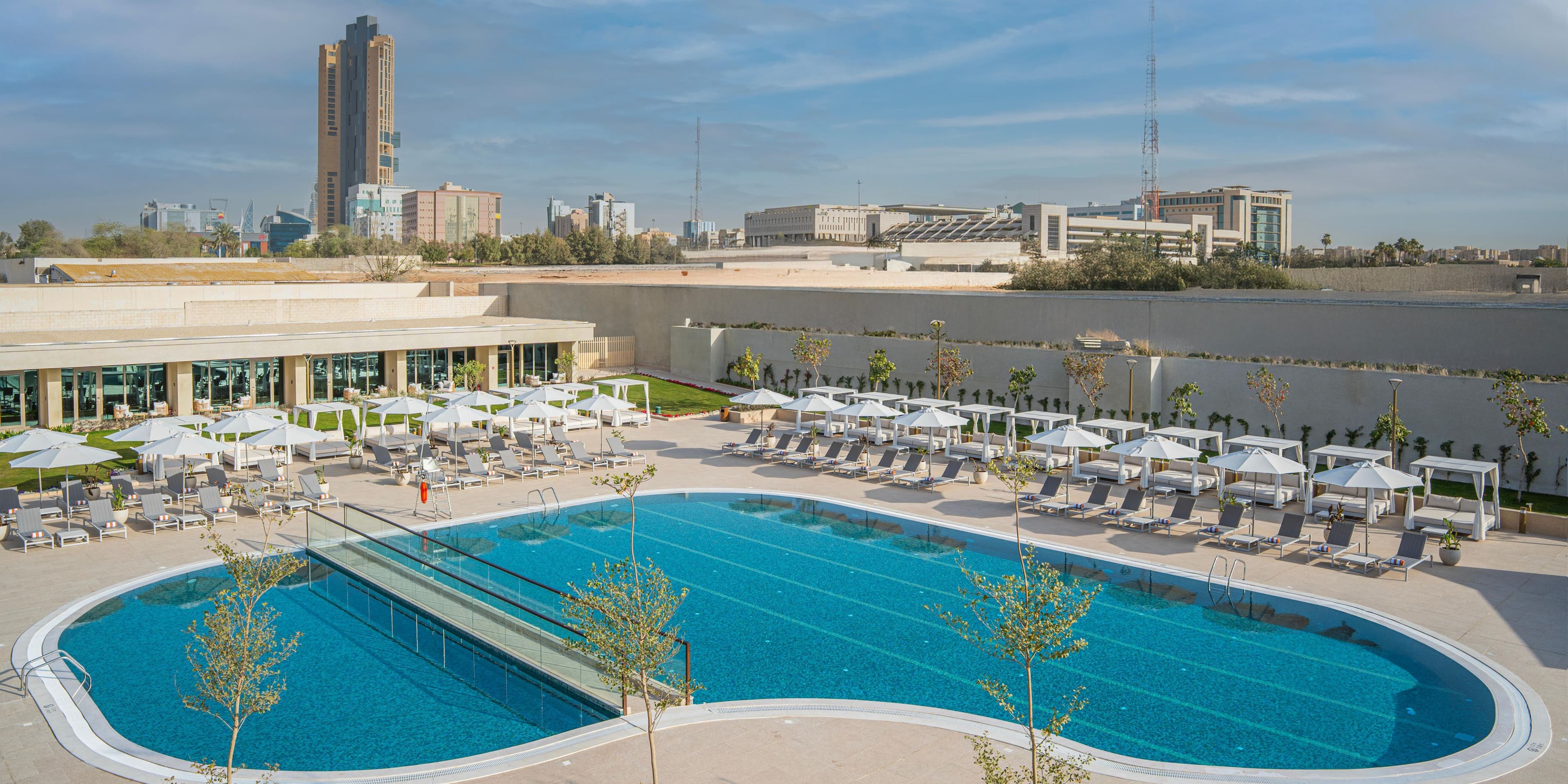 Luxury hotel suite with private pool and spa amenities