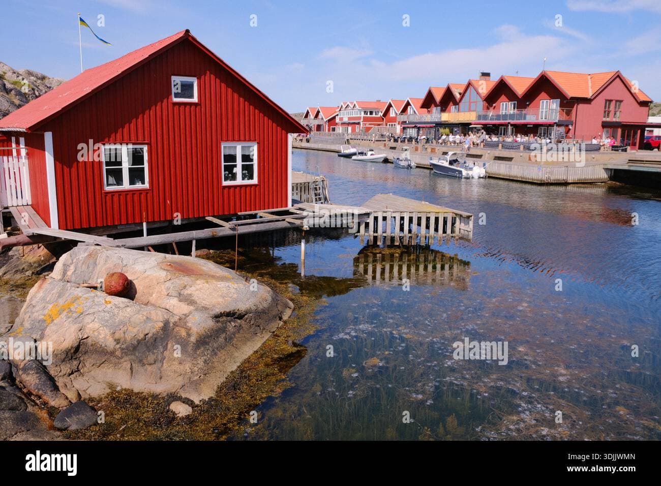 Serene harbor waters at sunset in Öckerö Kommun, Sweden