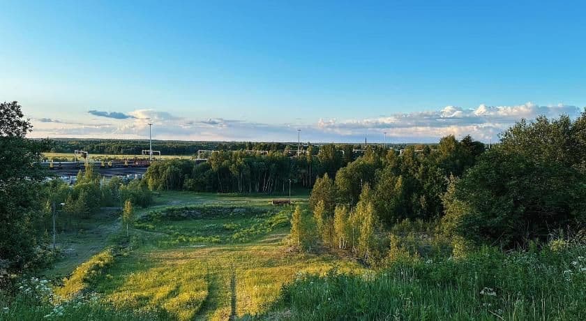 Wide rural landscape near Tamsalu with flat terrain, forests, and low autumn light.