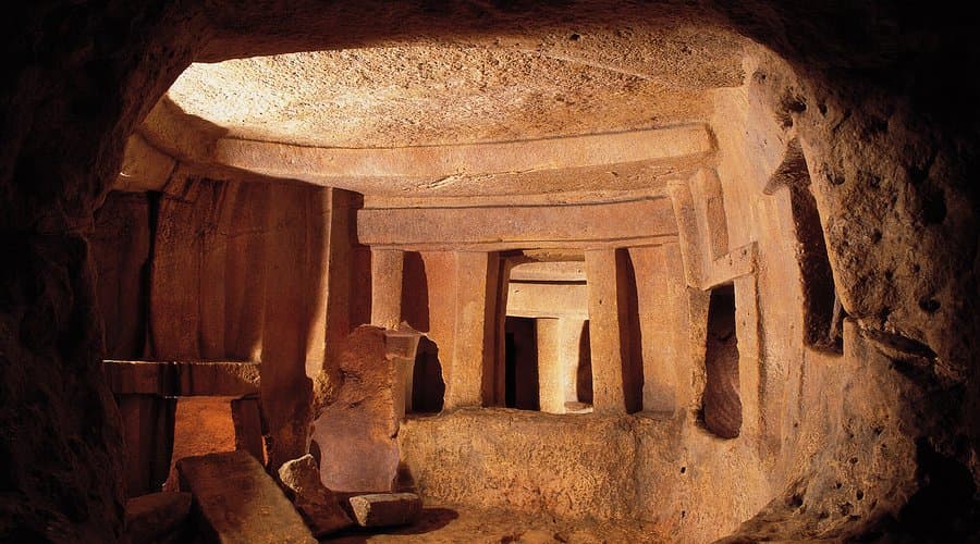 The modern entrance building to the Hal Saflieni Hypogeum underground necropolis in Paola, Malta