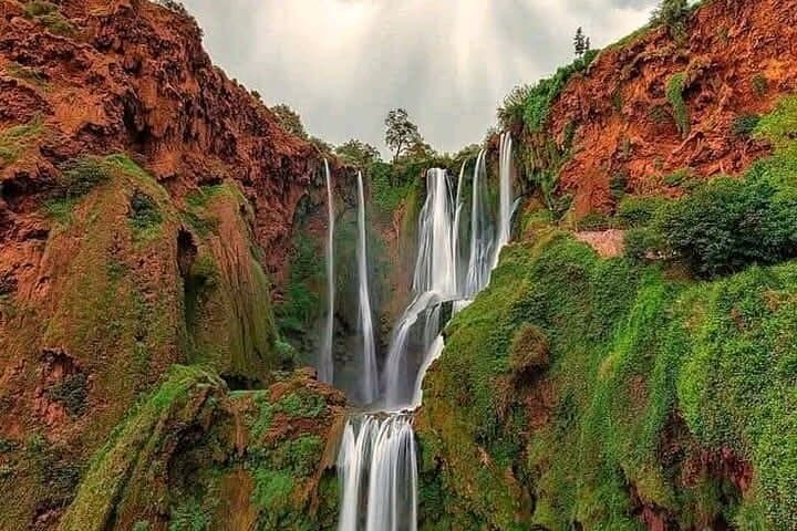 Scenic coastal view of cliffs and ocean near Marrakesh-Safi, Morocco, with clear blue waters