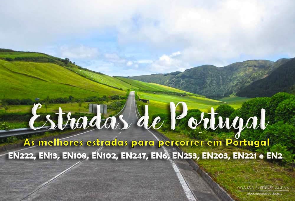 Winding coastal highway EN108 in central Portugal with views of the landscape